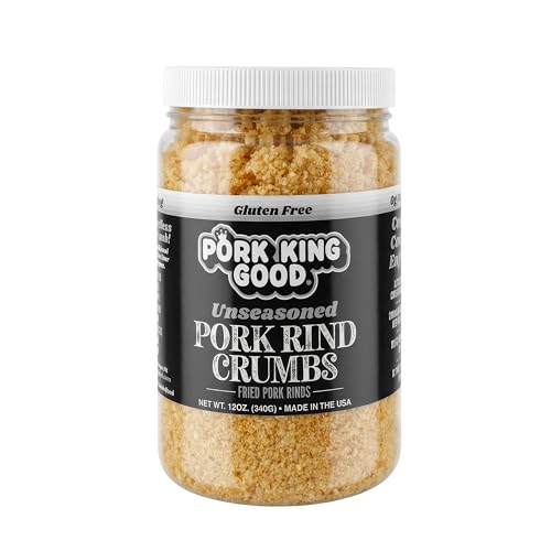 Pork King Good Unseasoned Pork Rind Breadcrumbs (Low Carb Keto Diet)! Perfect For Ketogenic, Paleo, Gluten-Free, Sugar Free and Bariatric Diets. Carb free!
