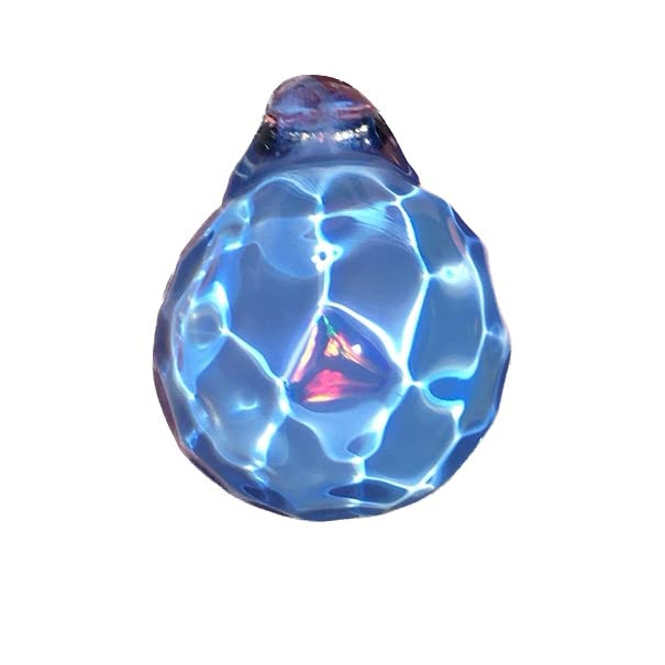 Collier larmes de nymphes de mer pendentif verre bleu fait main femme