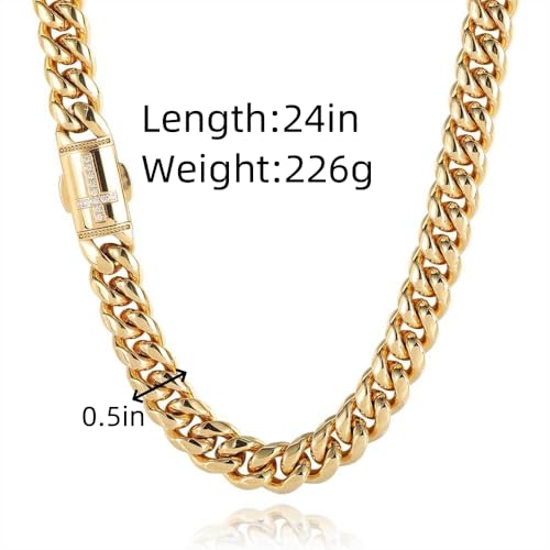 Solid 18K gold necklace men's cross Cuban chain necklace moissanite fashion accessories Father's Day/Christmas/birthday gift2