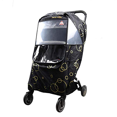 Wonder buggy Universal Stroller Weather Shield Rain Cover with Bubble,Waterproof, Windproof Protection, Travel-Friendly, Outdoor Use, Easy to Install and Remove (Black)