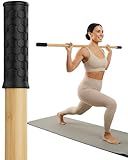 Yoga Stick - 5ft Bamboo Stretching Stick for Mobility with 20+ Video Tutorials - Posture Corrector, Stiffness Relief - Dowel Rod for Physical Therapy, Exercise Stick for Stretching with Non-Slip Grips