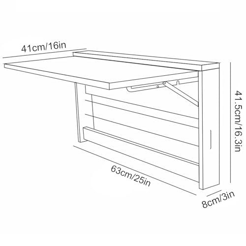 Table pliante murale multifonctionnelle design épuré haute charge robuste - 3