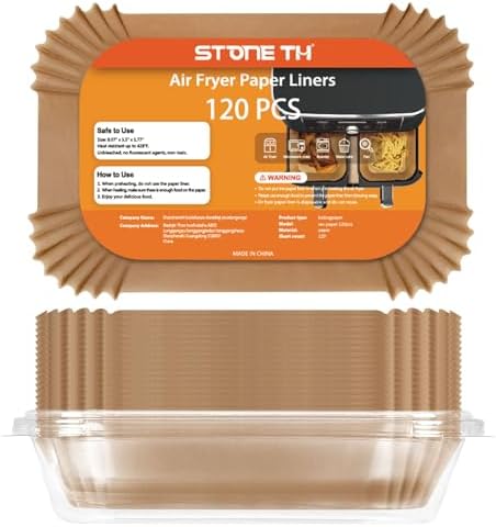 120 Stück Backpapier für Heißluftfritteuse Ninja Dual, Stone TH Airfryer mit Doppelkammer Pergamentpapier Liner Kompatibel mit Ninja AF300EU AF400EU SL400EU AF500EU, Andere Heißluf