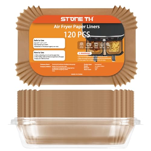 120Pcs Air Fryer Liners for Ninja Dual, Stone TH Disposable Airfryer Parchment Paper Liners Accessories Compatible with Ninja AF300UK AF400UK SL400UK AF500UK, Other Dual Zone Air Fryer