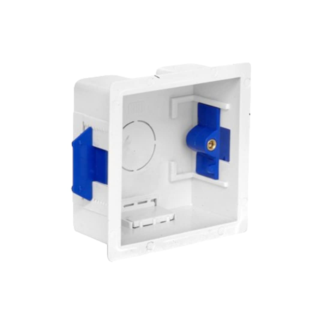 AXIOM 35-45mm Dry Lining Back Box Flush Wall Electrical Recessed Flush Mount Deep Pattress Box Fused Spur Euro Module Faceplates (1 Gang, 2 Gang, Dual, Triple) (45mm 1 Gang, 1)
