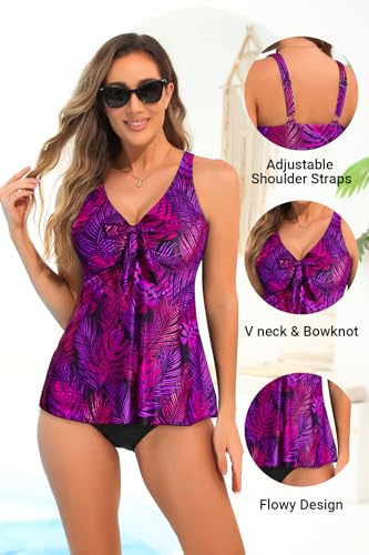 Image of Yonique Women's Flowy Tankini Top - Modest Swim Top with Loose Fit, No Bottom