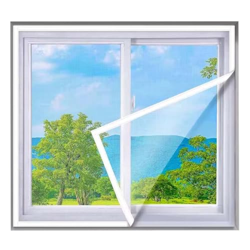 Moustiquaire Fenetre, Moustiquaire Fenêtre Filet, de bandes autocollantes,Toile Moustiquaire, Anti-Mouche Moustiques,pour Fenêtre Portes,65x200cm