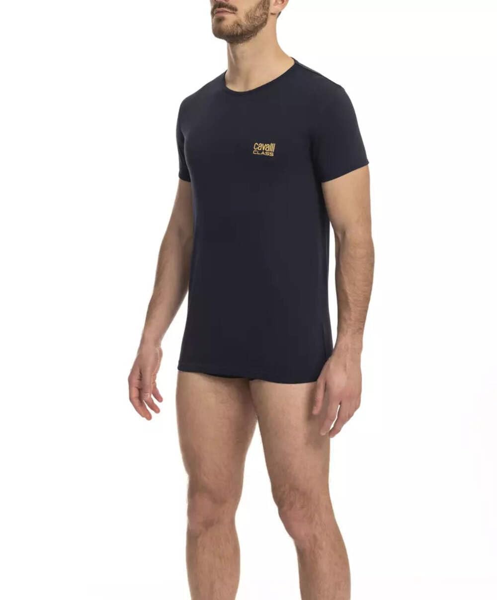 Cavalli Class "Blue Cotton Men T-Shirt" - S