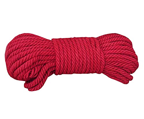 Cuerda de yute natural de 6 mm y 19,8 m Fendawn Strive color rojo Navidad 2