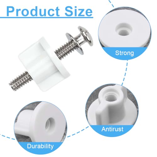 NOPKESV 6 pcs WC-Sitz Rückenmutter Unterlegscheiben Set M6 Gewinde WC-Sitz Unterseite Ersatz Toiletten Hardware Ersatz für Oben Montierte WC-Sitz Scharniere