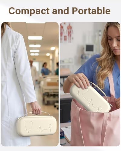Image of ProCase Stethoscope Case for 3M Littmann Classic III & Cardiology IV -Beige | Hard Protective Carrying Bag Fits MDF, ADC, Omron Stethoscopes, Medical Storage Organizer for Nurses & Nursing Students