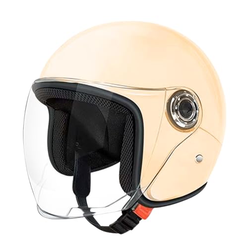 Casco de moto abierto sin calor con visera transparente para moped y scooter