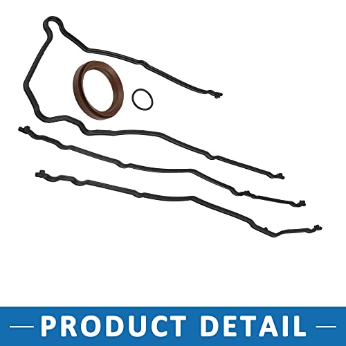 Image of Car Timing Cover Seal Gaskets Set TCS45982-1 for Ford Expedition 1999-2004 Metal Rubber Black