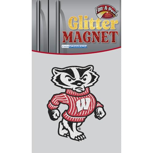 Glitter Magnet, Wisconsin Bucky - Officially Licensed