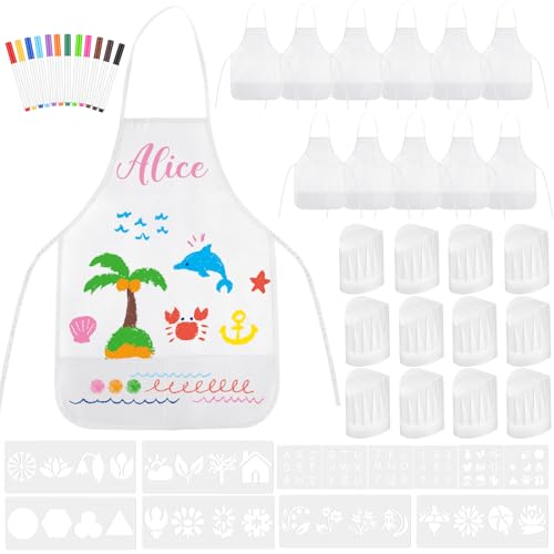 Tablier de chef pour enfants avec feutre textile kit peinture tablier cuisine enfant