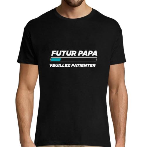T-Shirt Homme Futur Papa en coton imprimé en France pour annonce naissance