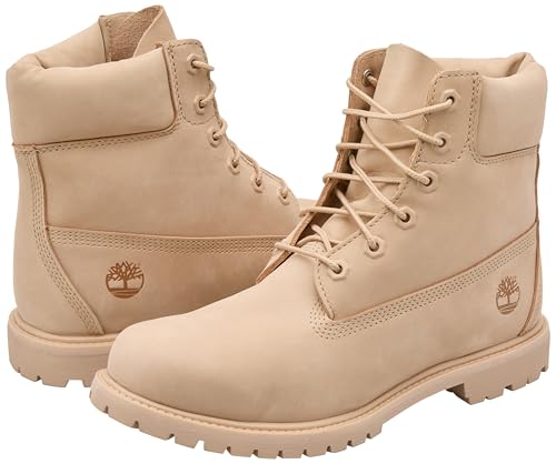 Timberland Timberland Women's Premium 6 Inch Lace Up Waterproof Boot, Light Beige Nubuck, 5.5 Medium