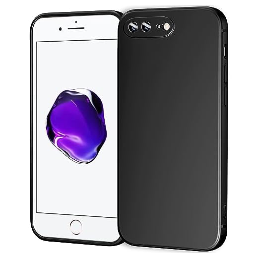 TENOC Phone Case Compatible with iPhone 7 Plus & iPhone 8 Plus, Black Case Anti-Fingerprint Protective Bumper Matte Cover for 5.5 Inch
