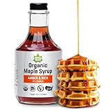 Maple Valley Organic Pure Maple Syrup, Amber and Rich, Better Than Pancake Syrup, Use for Coffee or All-Natural Sugar Substitute in Cooking and Baking (32oz Glass Bottle)