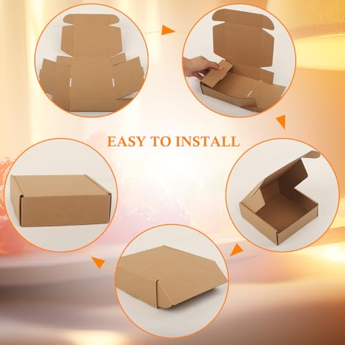 Image of Cardboard Boxes,15 Pack Shipping Boxes 6x6x2 Recyclable Mailing Boxes Colored Corrugated Cardboard Box Small Storage Boxes for Shipping, Mailing, Gifts Packaging (Kraft)