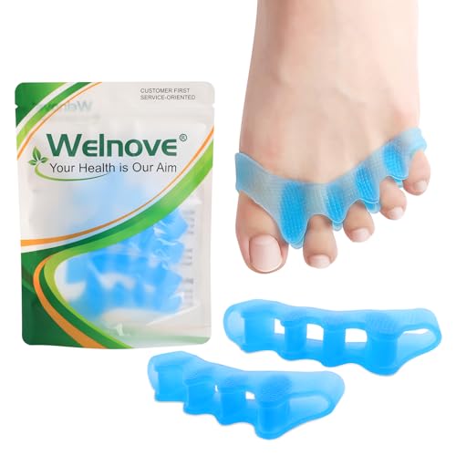 Welnove Separadores de dedos espaçadores para mulheres - pacote com 4 alisadores de dedo em gel para