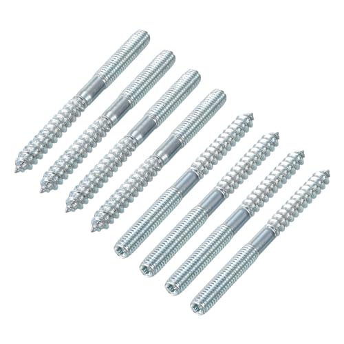 uxcell M6 Hanger Bolts Length 2-3/4"(70mm) Double Headed Bolts Self-Tapping Screw 6mm Wood Joint Furniture Legs 24pcs