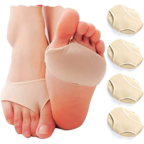 KANWA. Pack de 4 almohadillas metatarsianas. Plantillas de antepié. Para el alivio del dolor y la presión. Talla L EU40-45 Unisex. Transpirables. Antideslizantes. Reutilizables, Cojín de silicona.
