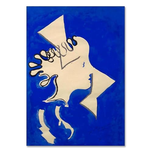 Tableau cubisme reproduction affiche célèbre impression sur toile Profile Abstraite 80x115cm