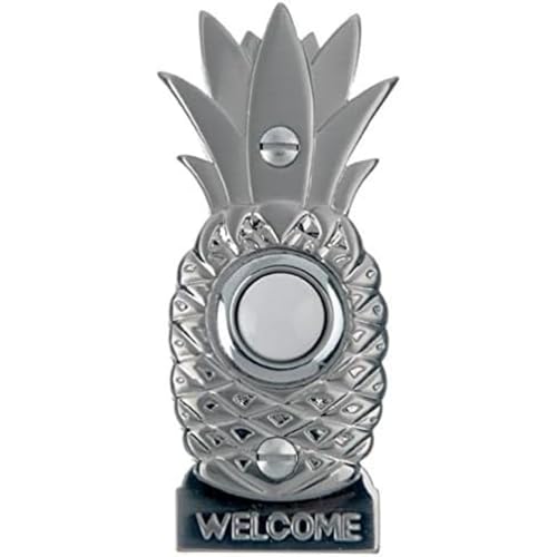 Safeguard Supply - Brass Doorbell Lighted Pineapple Wired Doorbell Button - Beautifully Crafted Brushed Nickel Recessed Mount Push Button Replacement for Existing Chime Systems Safeguard Supply - Brass Doorbell Lighted Pineapple Wired Doorbell Button - Beautifully Crafted Brushed Nickel Recessed Mount Push Button Replacement for Existing Chime Systems