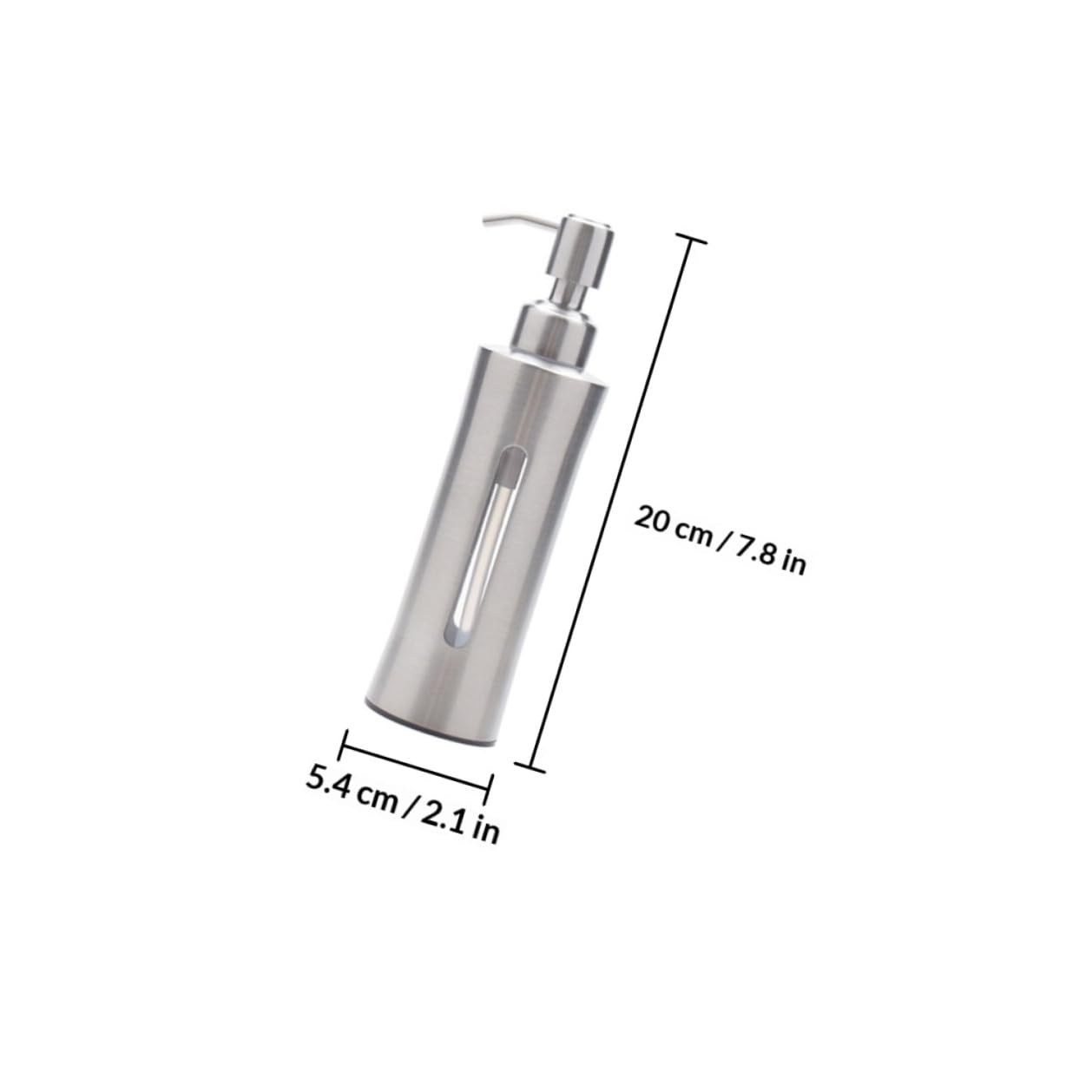 Dispenser di Sapone in Acciaio Inox 304 Pompa a Pressione, Bottiglia Visibile da Bagno e Cucina, Erogatore di Lozione per Mani e Bagnoschiuma, Uso Quotidiano Multifunzionale