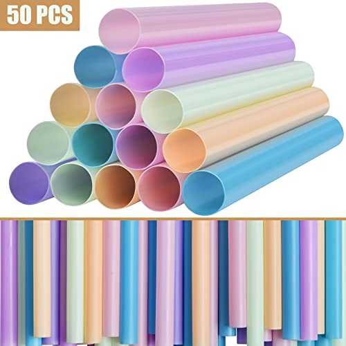 Alink 50 Pcs Jumbo Plastic Smoothie Straws, Wide Assorted Colors Disposable Drinking Straws thumb #7