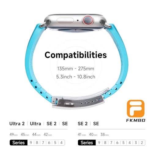 Fluororubber Watch Band for Apple Watch Ultra/Ultra 2 Band 49mm 46mm 45mm 44mm 42mm 41mm 40mm 38mm, FKM Rugged Rubber Strap for iWatch Series 10 9 8 7 6 5 4 3 2 SE by FKMBD - Image 6