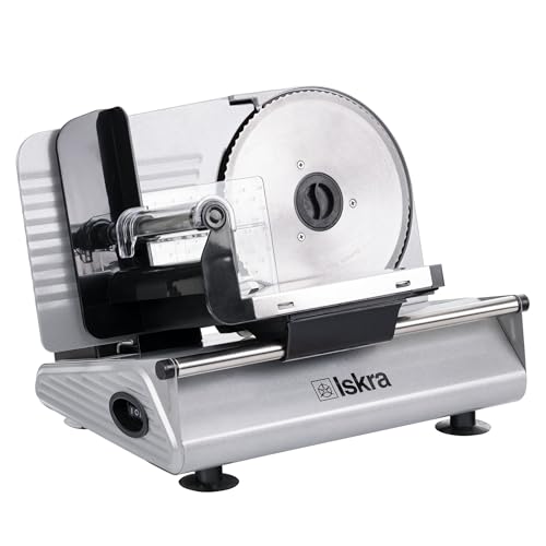 Preisvergleich Produktbild Iskra Allesschneider elektrisch mit Edelstahlmesser, Brotschneidemaschine, Fleischschneider 150W