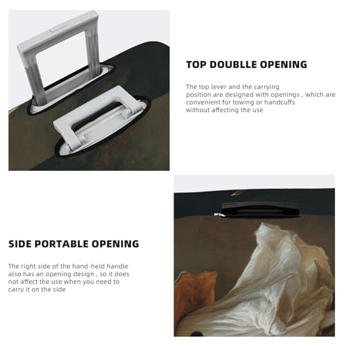 Witch Hat Ghost Flying On Broom Elastic Travel Luggage Covers Dustproof Scratch-Resistant Suitcase Protector Fit 22-24 Inch3