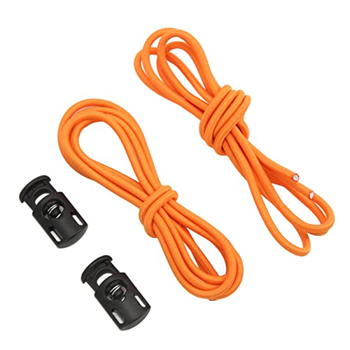 2PCS Swim Goggle Strap Replacement Kit - Elastic Buttons, Easy Adjustment, Material, Quick Install with Cord Lock Stop Button (Orange)