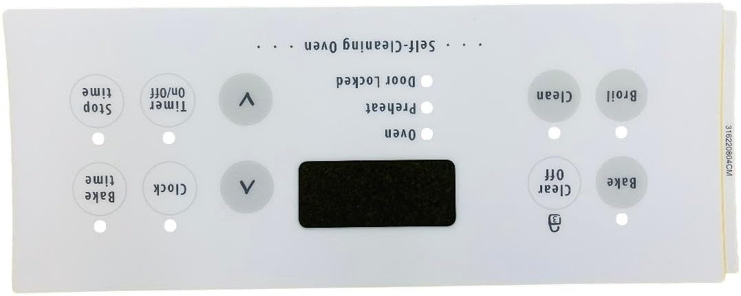 Oven Control Overlay Compatible with Frigidaire, White, AP2126498, PS439806, 316220804