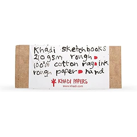 Khadi : Handmade Hard Back Sketchbook 210gsm : Rough : 13x32cm : 32 Pages Cover