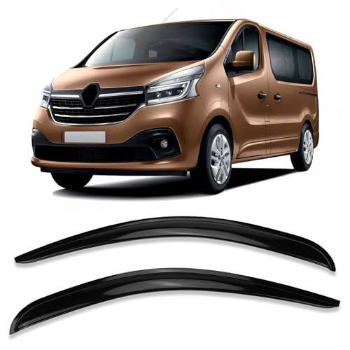Opaltool Windabweiser Schwarz Kompatibel mit Renault Trafic FIAT Talento Nissan NV300 O-pel Vivaro 2014-2022, 1 Paar Regenschutz zum Aufkleben für Fenster, Windabweiser Fensterscheiben für Autos