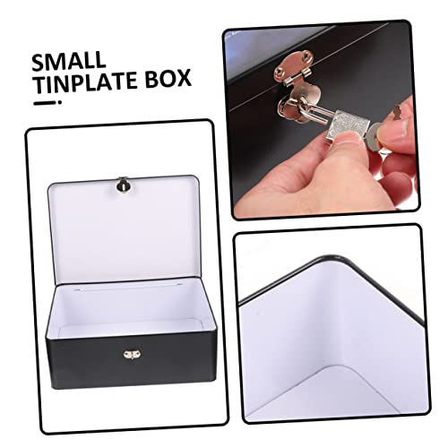 Boîte de rangement vintage tôle pour protéger vos petits bijoux avec clé - 7