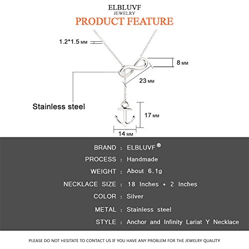 Stainless steel Anchor Infinity Y Shaped Lariat Style Necklace 18inch For Women 3 Colors4