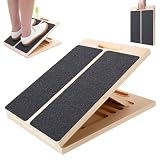 Staranry Tavola Inclinata Regolabile in Legno per Allungamento del Polpaccio, Slant Board con Maniglia, per Stretching, Squat, Tallone, Caviglia