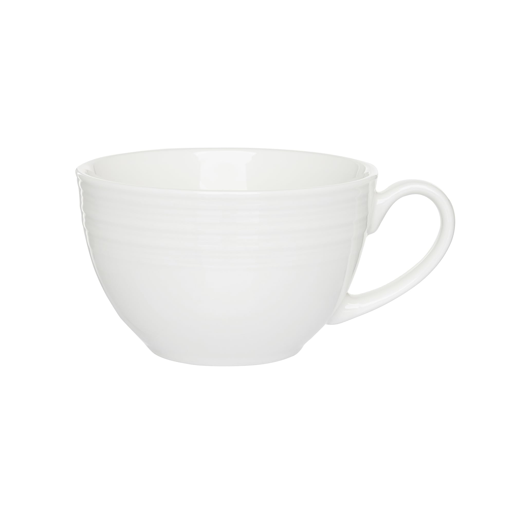 AMBITION Servizio da caffè in porcellana Linea con tazze e piattini, 12 pezzi | Set da caffè bianco per 6 persone, lavabile in lavastoviglie e microonde