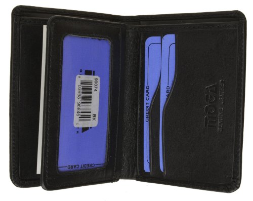 MOGA Men's Premium Leather Wallet 8 Cards 1 ID 1 Bill Compartment Blacks # 900742