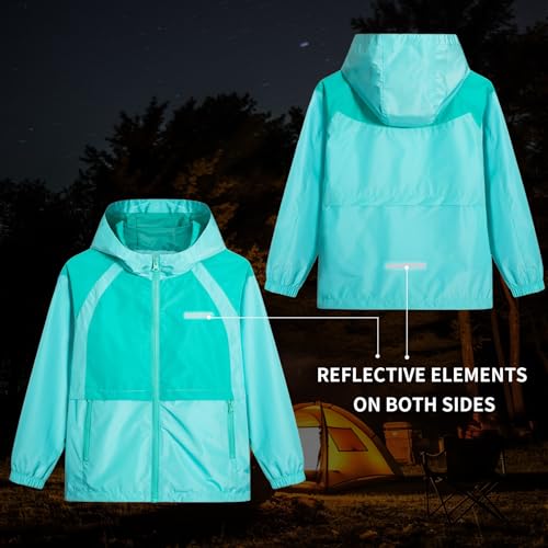 Image of MGEOY Kids Rain Jackets Waterproof with Hood Lightweight Rain Coats for Girls Boys