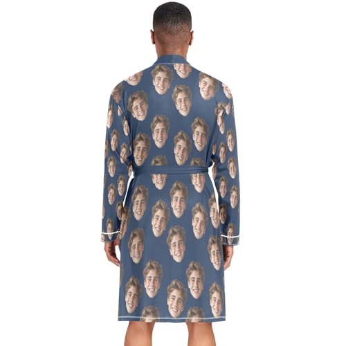 Custom Face Robe for Men Personalized Nightshirts Funny Nightgown Bathrobes for Party Wedding Birthday3