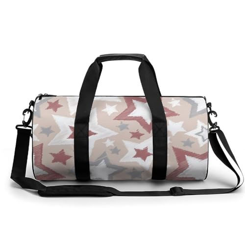 Duffel bag étoiles rouge gris pour camping et randonnée