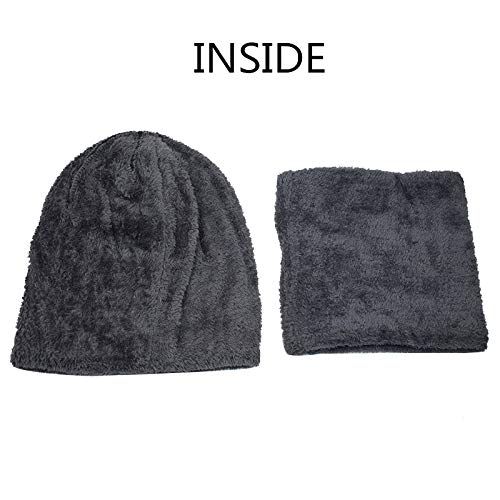 Faxiang Gorro + cachecol, 2 peças / conjunto masculino e feminino de inverno, gorro quente de malha