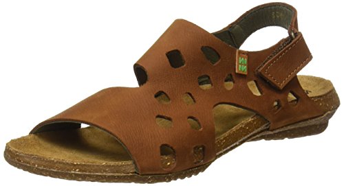 El Naturalista N5061 Pleasant Wakataua, Sandalias con Punta Abierta para Mujer, Marrón (Wood 000), 36 EU