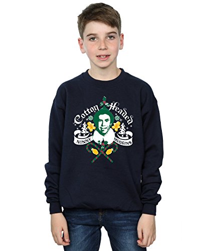 Image of Elf Boys Cotton Headed Ninny Muggins Sweatshirt 7-8 Years Navy Blue