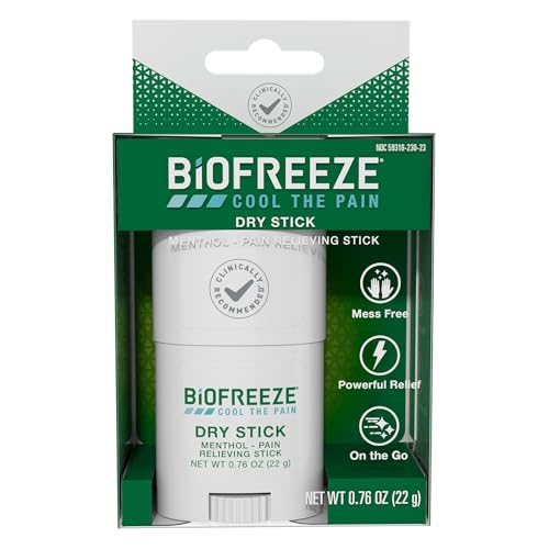 Biofreeze Dry Stick, Mess-Free Relief for Neck, Shoulder, Knee, Hip,